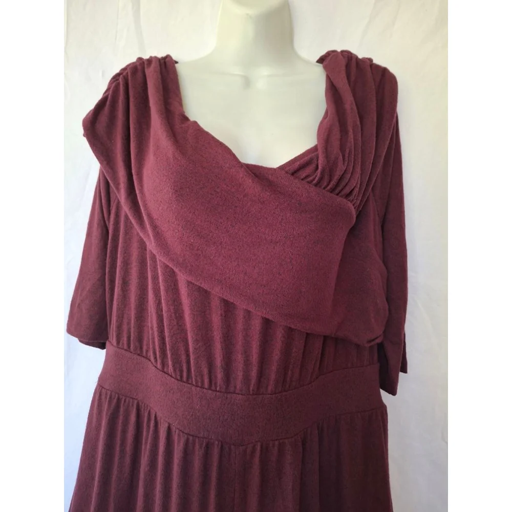 Lane Bryant Burgundy Size 18/20 soft off the shoulder crossover career jumpsuit - Picture 3 of 6